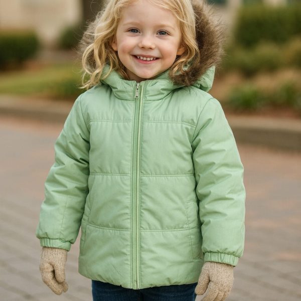 Veste manteau pour fille vert