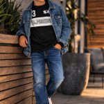 3pcs chemise et t-shirt + Pantalon jean