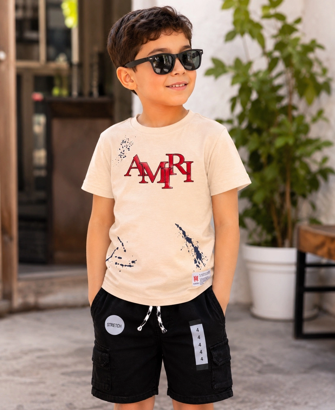 Ensemble AMIRI T-shirt et Short Jean