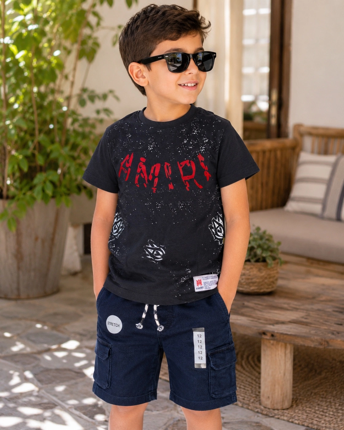Ensemble AMIRI T-shirt et Short jean