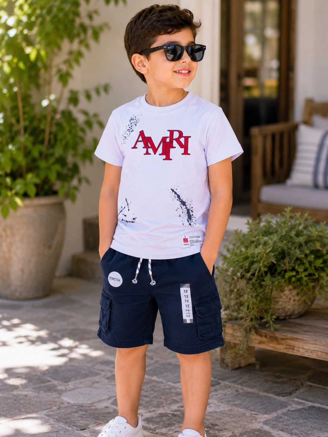Ensemble AMIRI T-shirt et Short Jean